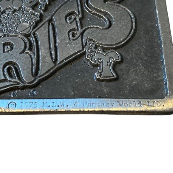 Vintage 1975 Zodiac Sign Aries Belt Buckle with 32” belt boho Whimsigoth 70s main image 6